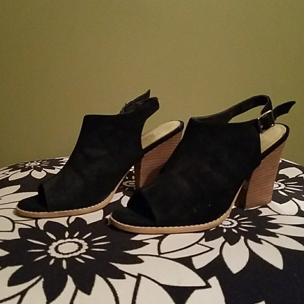 Suede Peep Toe Heel